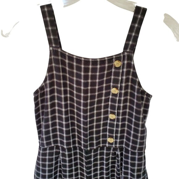 ABERCROMBIE Kids Plaid Overall Jumpsuit Girls 13/14 Pull On Pockets Stretch Back - Picture 4 of 8
